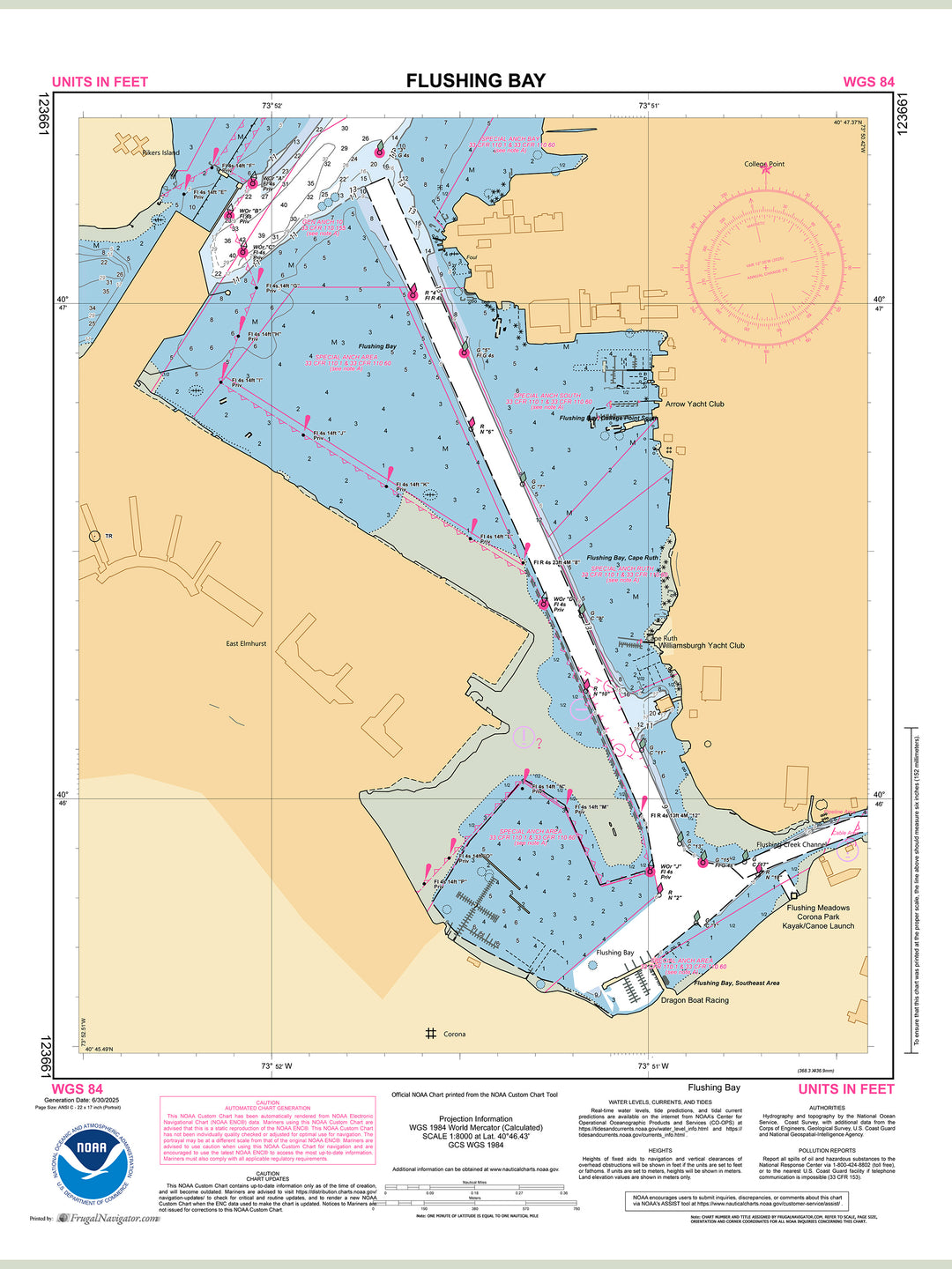 Official NOAA nautical chart 123661 – Flushing Bay.