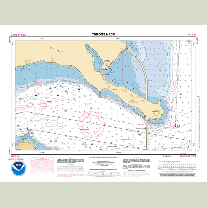 Official NOAA nautical chart 123663 – Long Island Sound - Throgs Neck.