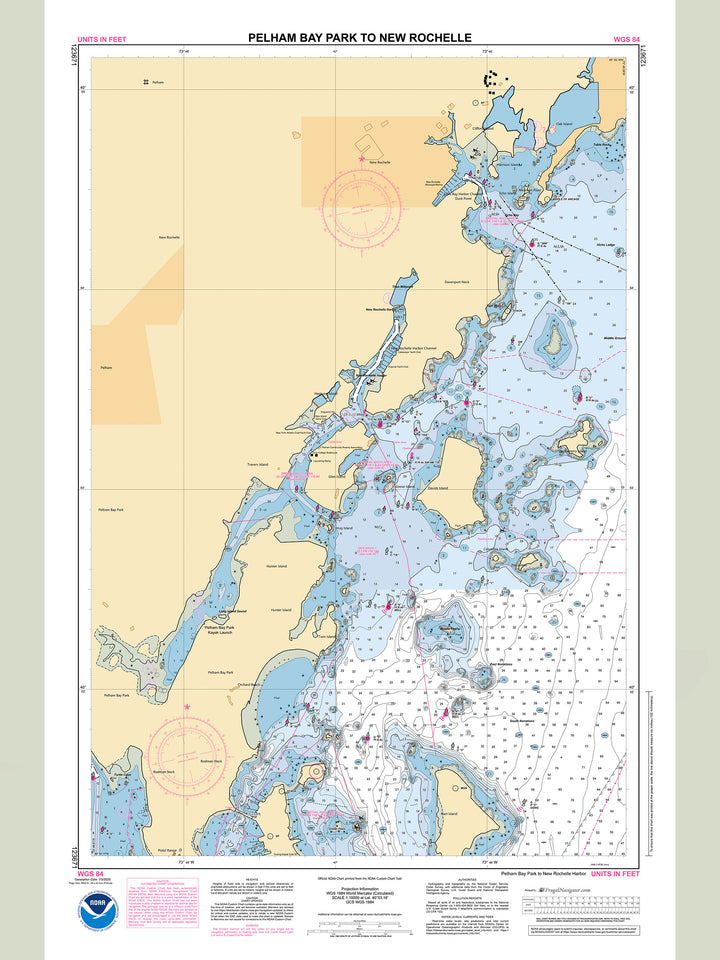 Official NOAA nautical chart 123671 – Pelham Bay Park to New Rochelle.