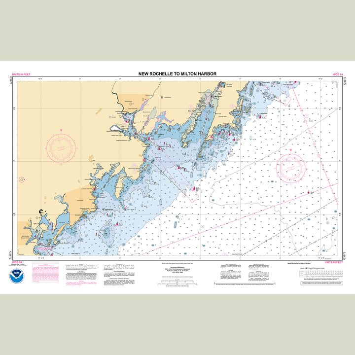 Official NOAA nautical chart 123672 – New Rochelle to Milton Harbor.