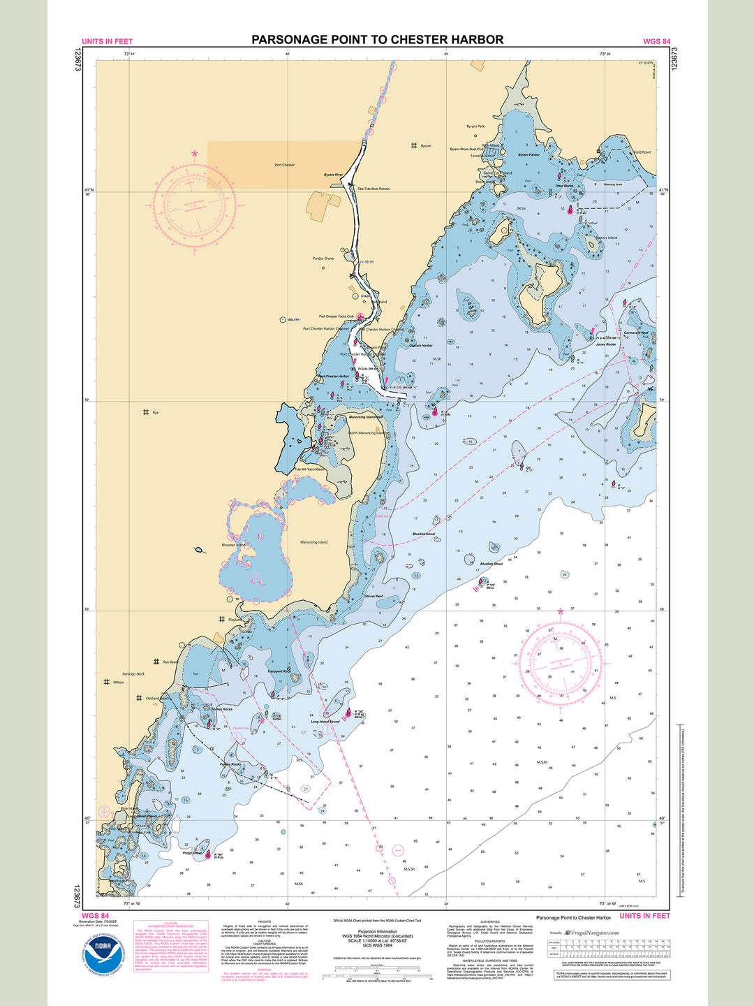 Official NOAA nautical chart 123673 – Parsonage Point to Chester Harbor.