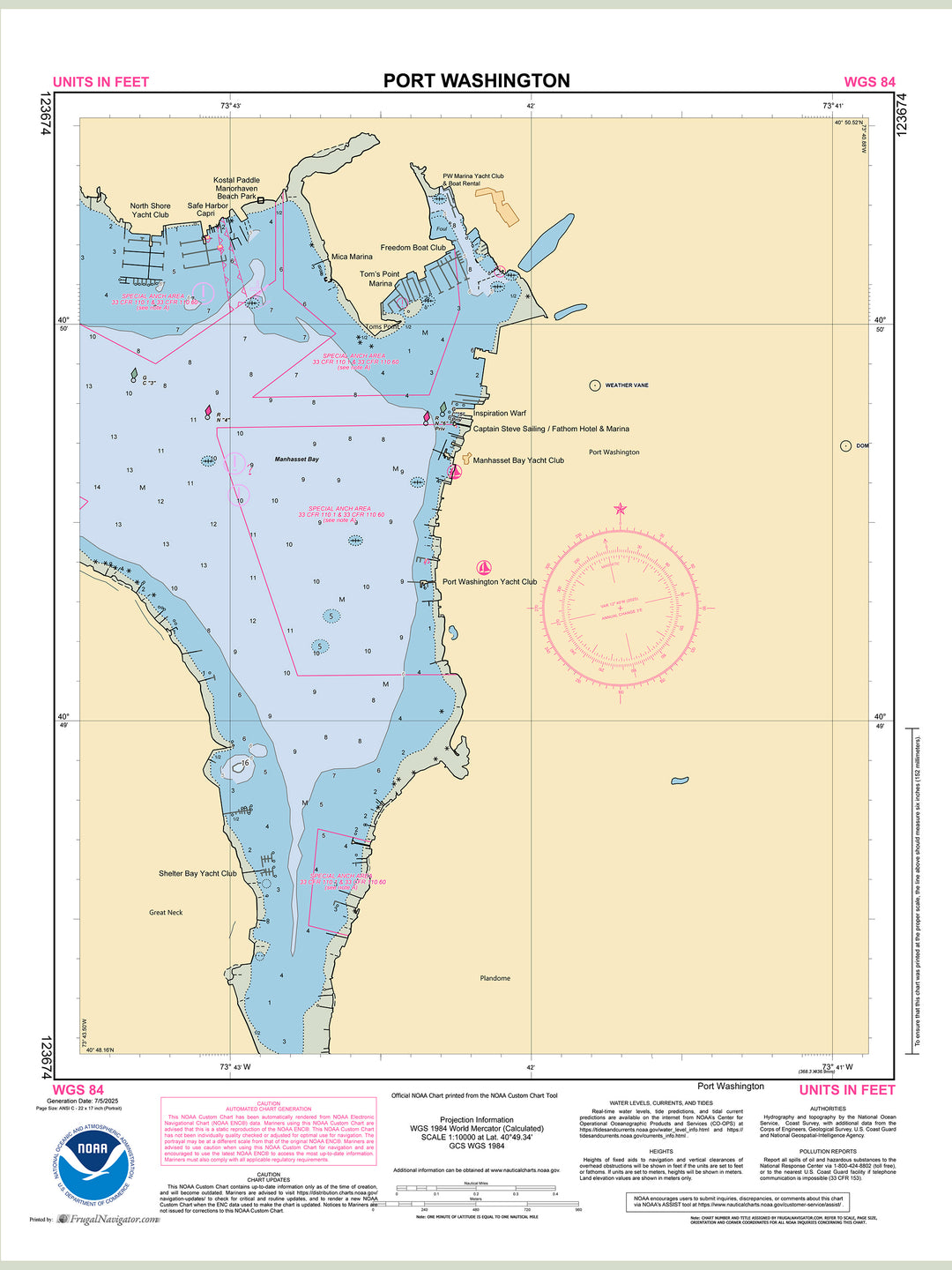 Official NOAA nautical chart 123674 – Port Washington.