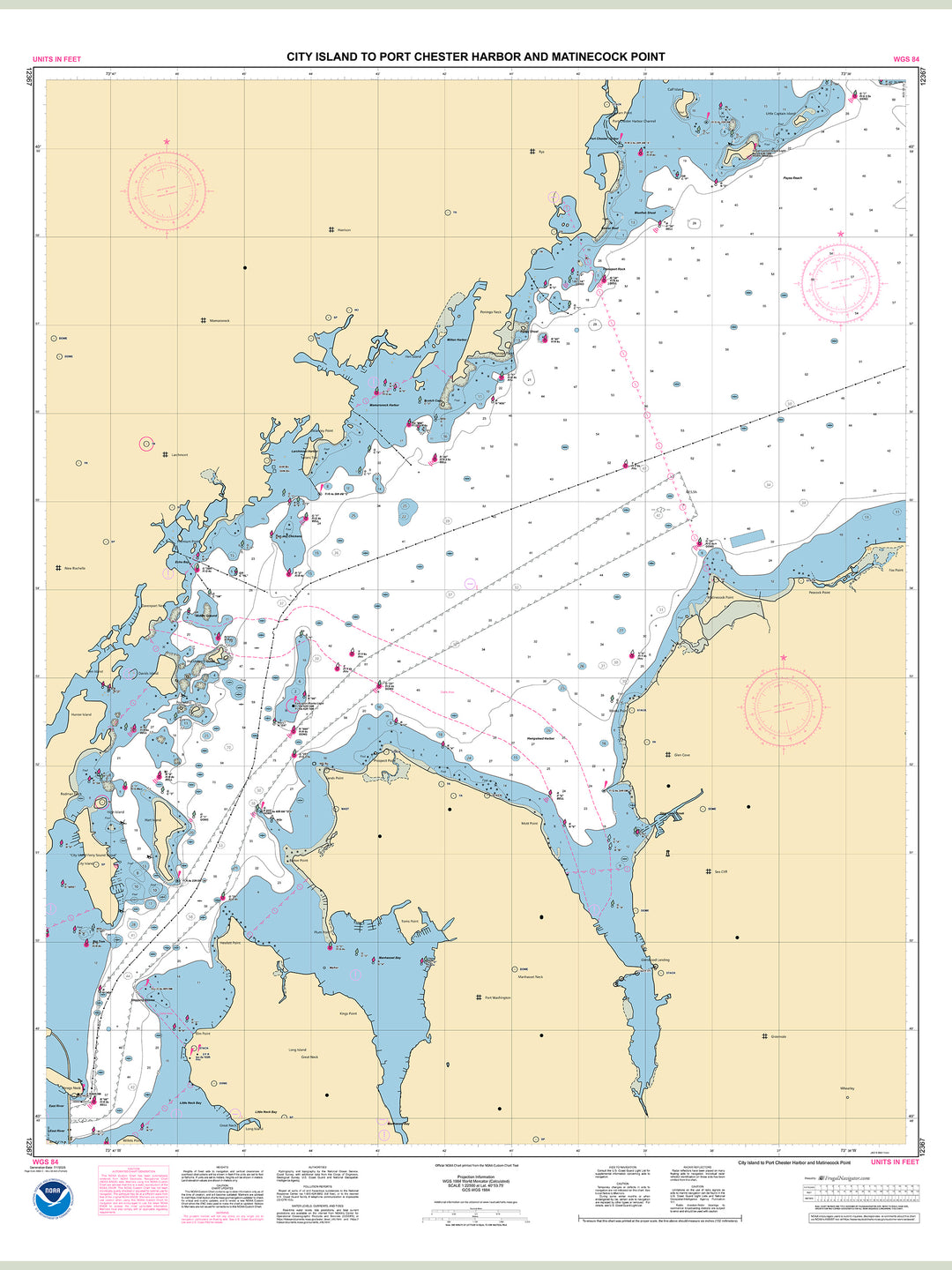 Official NOAA nautical chart 12367 – City Island to Port Chester Harbor and Matinecock Point.