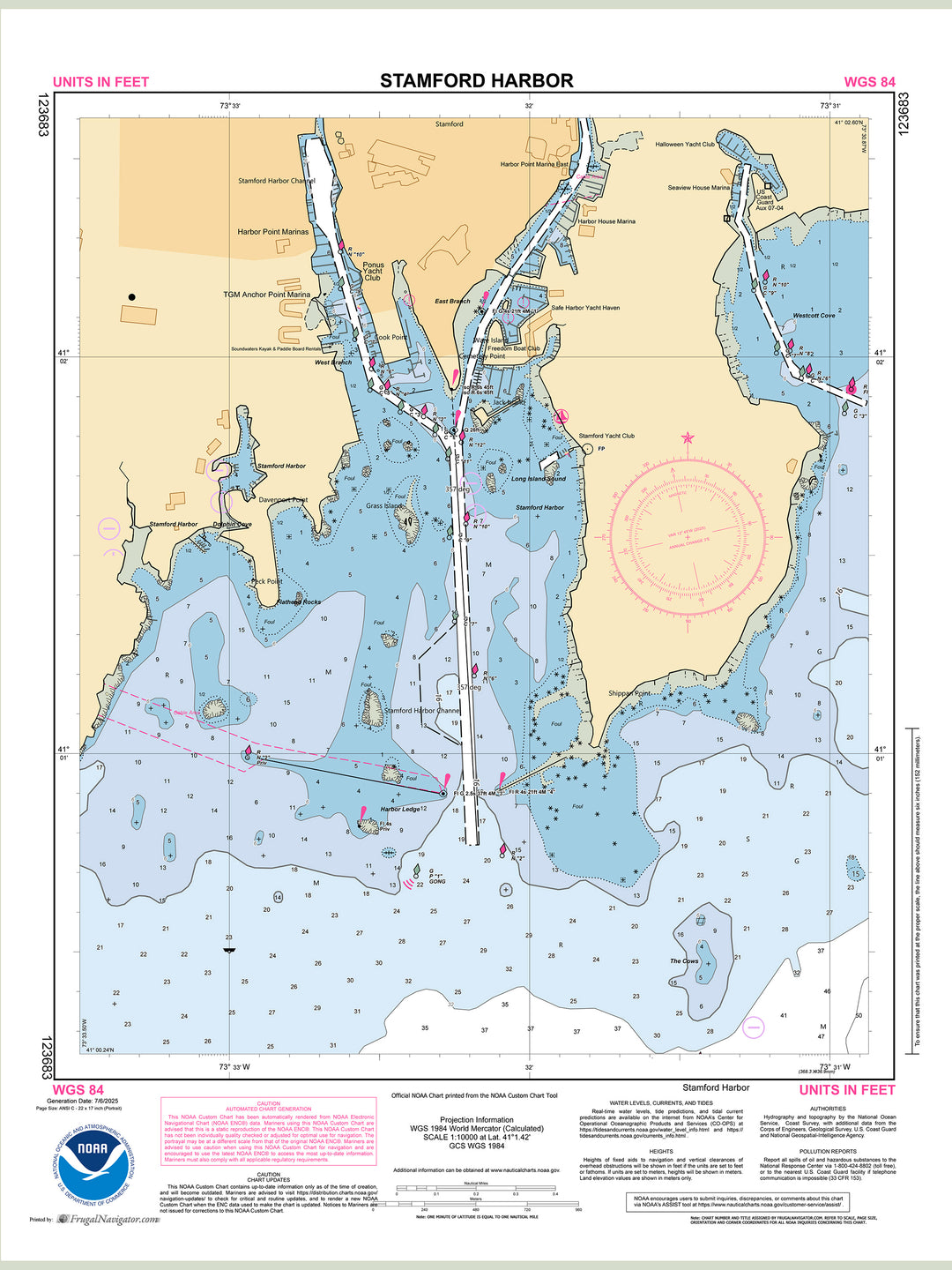 Official NOAA nautical chart 123683 – Stamford Harbor.