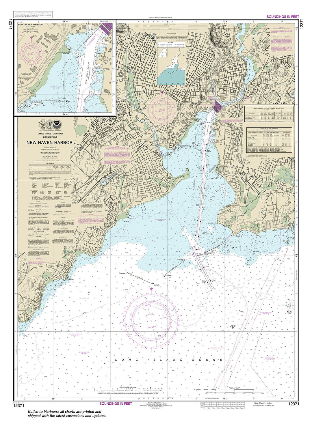 Archival NOAA nautical chart 12371 – Wall Chart.