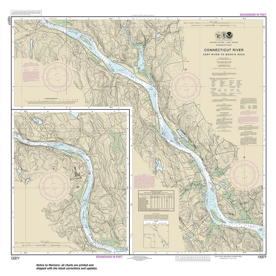 Archival NOAA nautical chart 12377 – Wall Chart.