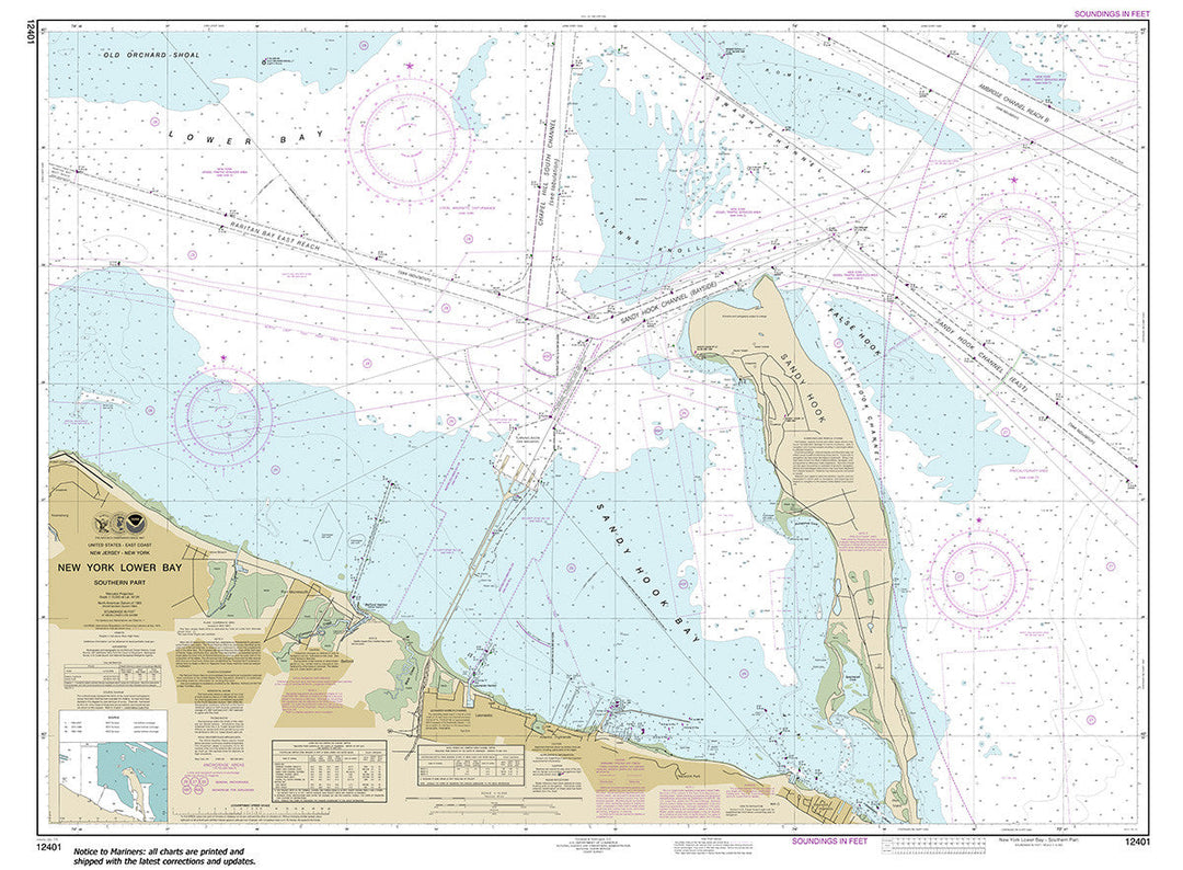Archival NOAA nautical chart 12401 – Wall Chart.