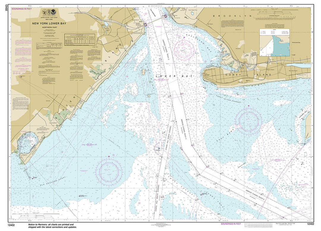 Archival NOAA nautical chart 12402 – Wall Chart.