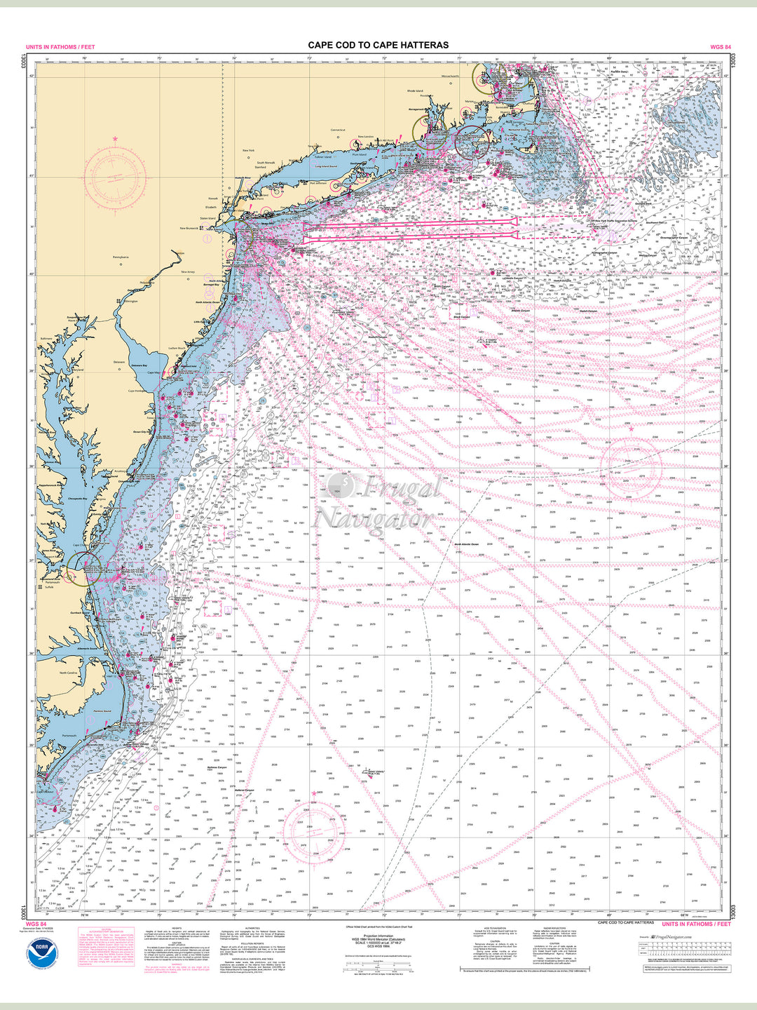 Official NOAA nautical chart 13003 – Cape Cod to Cape Hatteras.
