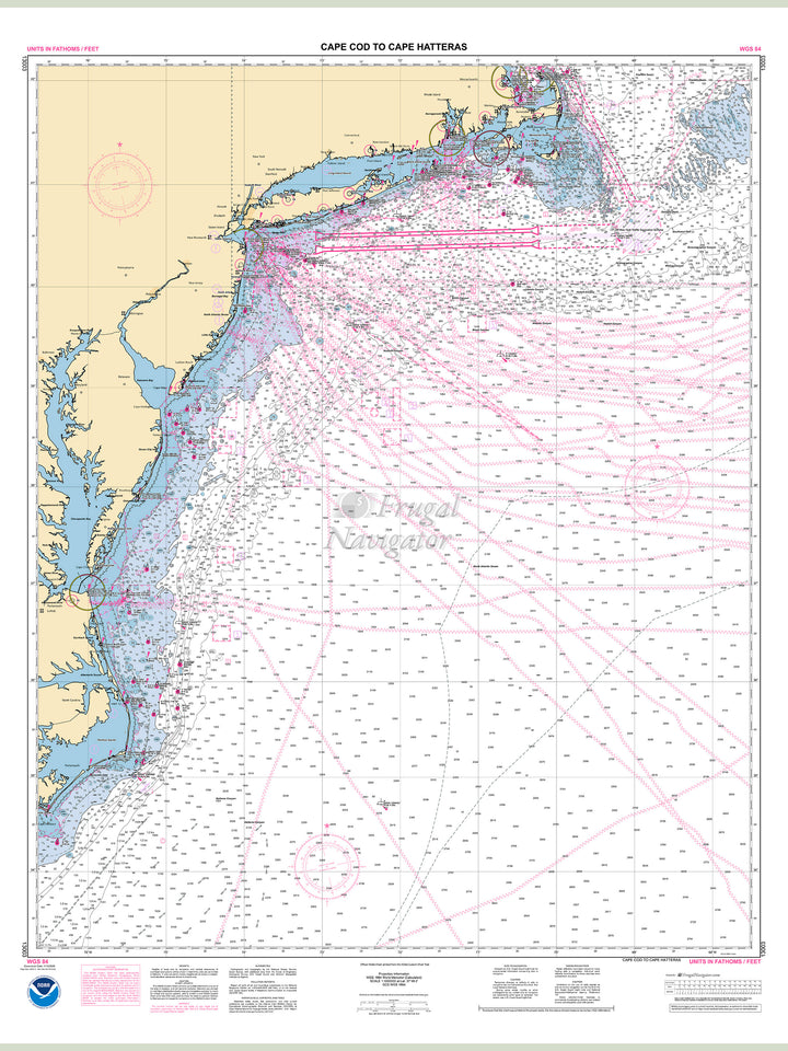 Official NOAA nautical chart 13003 – Cape Cod to Cape Hatteras.