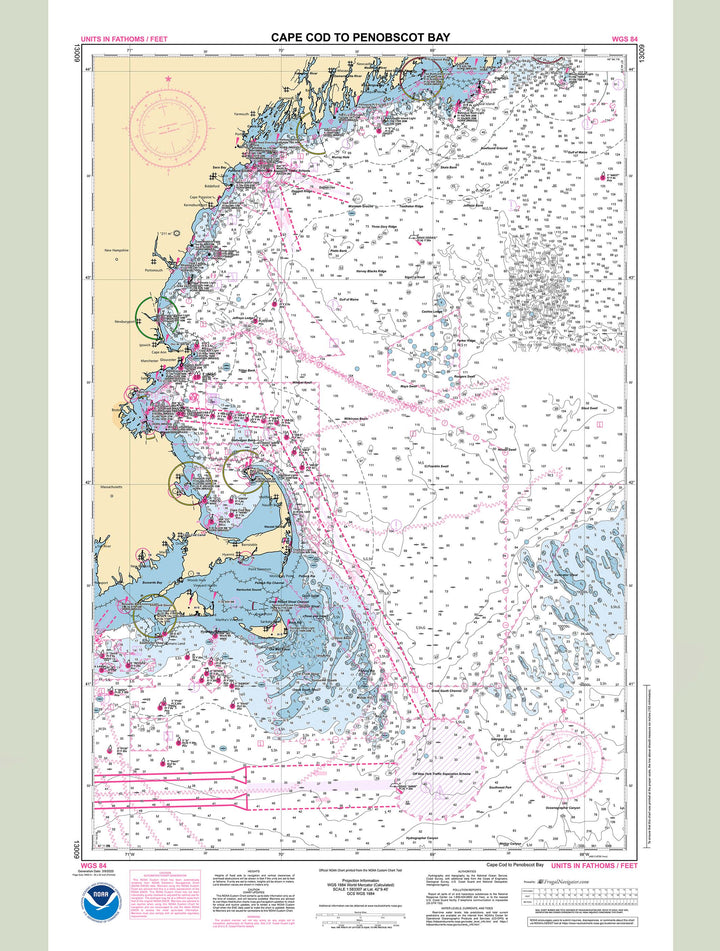 Official NOAA nautical chart 13009 – Cape Cod to Penobscot Bay.