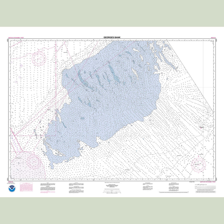 Official NOAA nautical chart 13201 – Georges Bank.