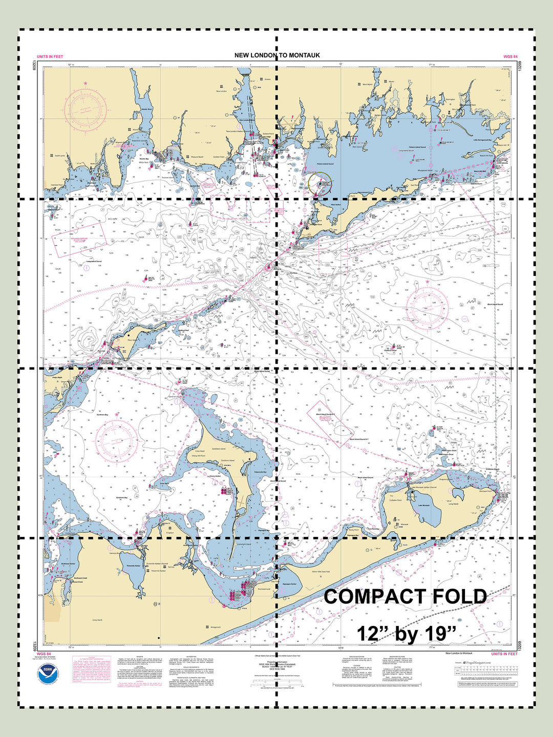 Official NOAA nautical chart 13209 – New London to Montauk.