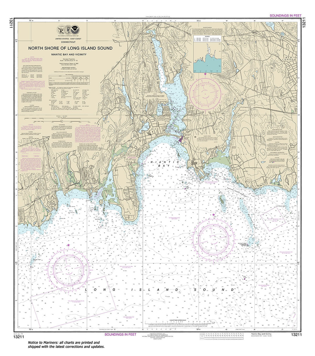 Archival NOAA nautical chart 13211 – Wall Chart.