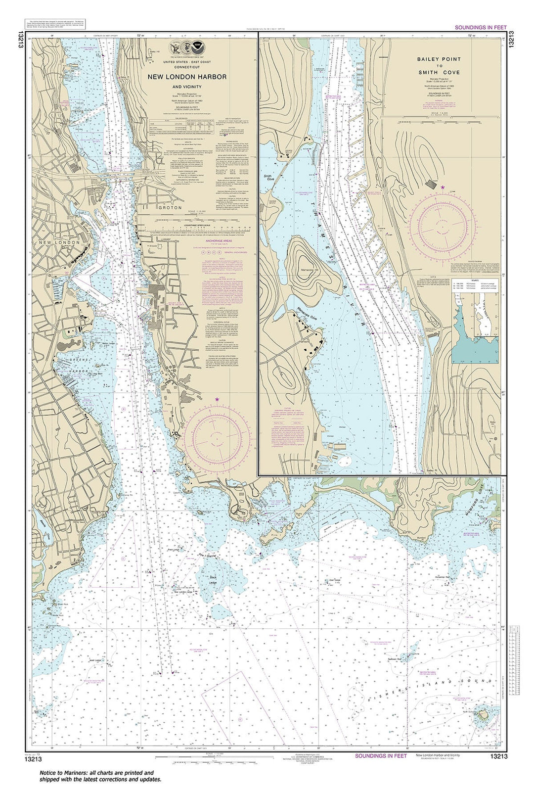 Archival NOAA nautical chart 13213 – Wall Chart.