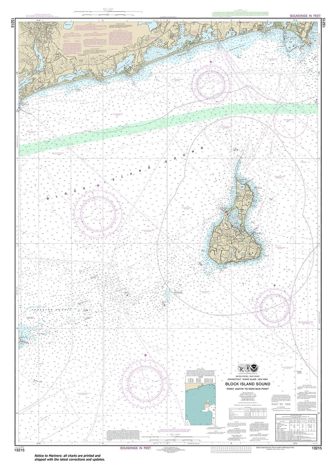 Archival NOAA nautical chart 13215 – Wall Chart.