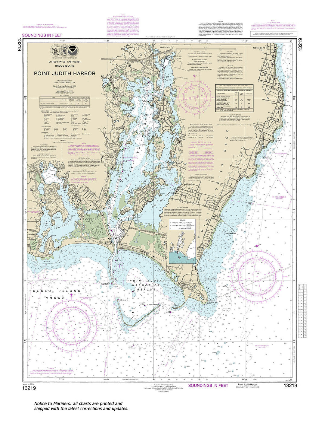 Archival NOAA nautical chart 13219 – Wall Chart.