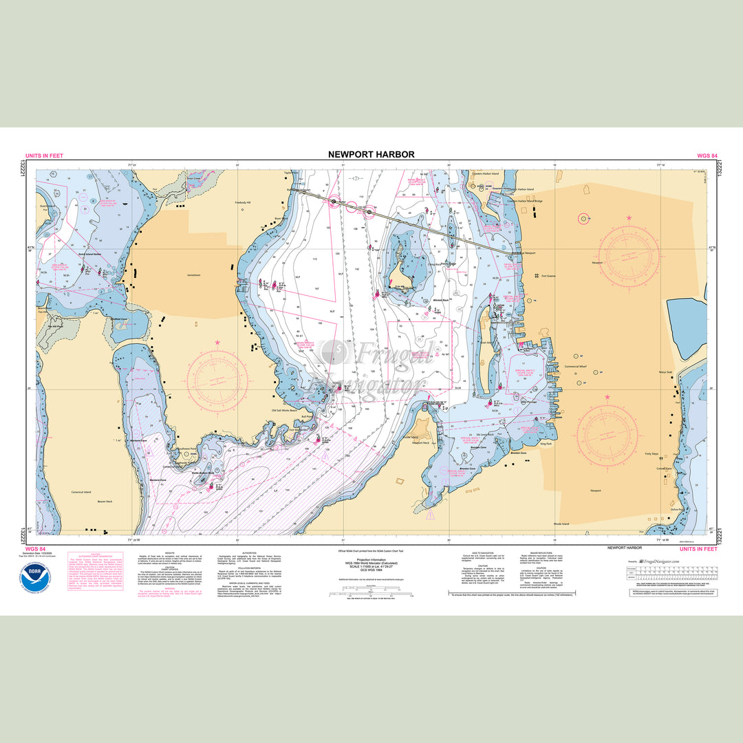 Official NOAA nautical chart 132221 – Newport Harbor.