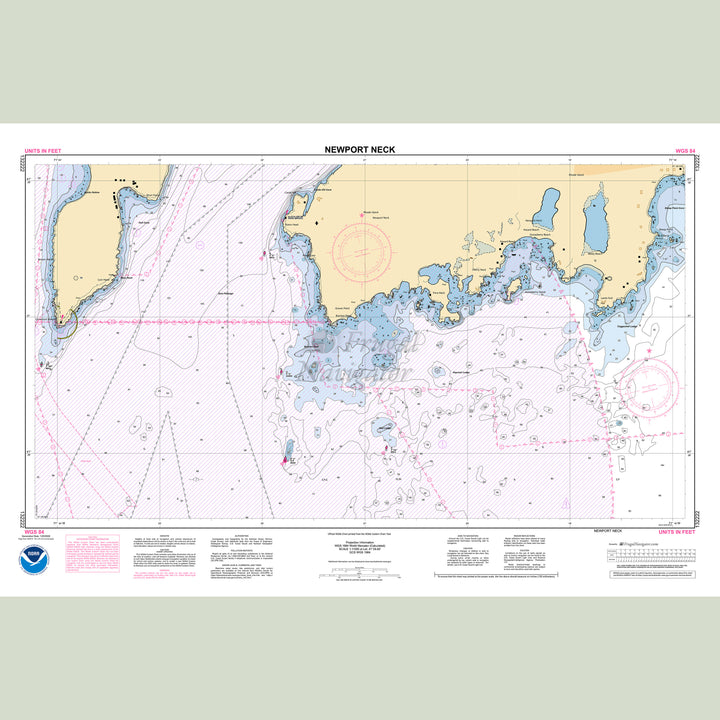 Official NOAA nautical chart 132222 – Newport Neck.