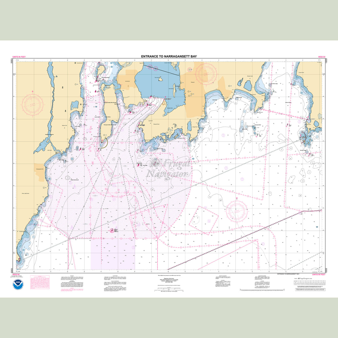 Official NOAA nautical chart 13222 – Entrance to Narragansett Bay.