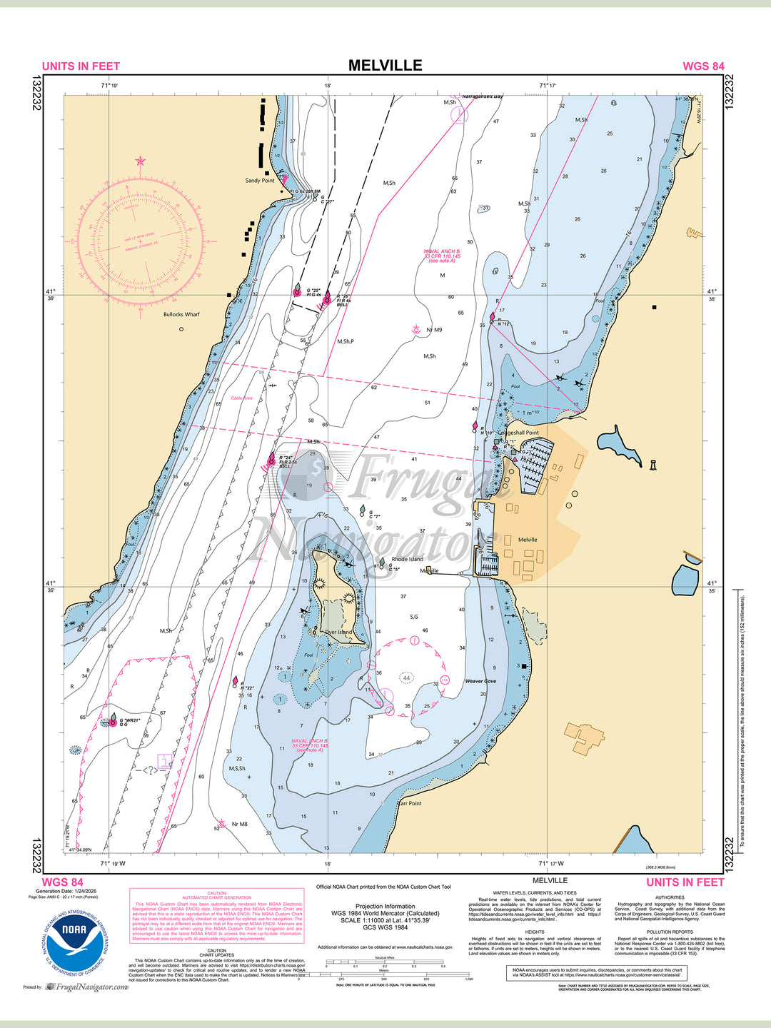 Official NOAA nautical chart 132232 – Melville.