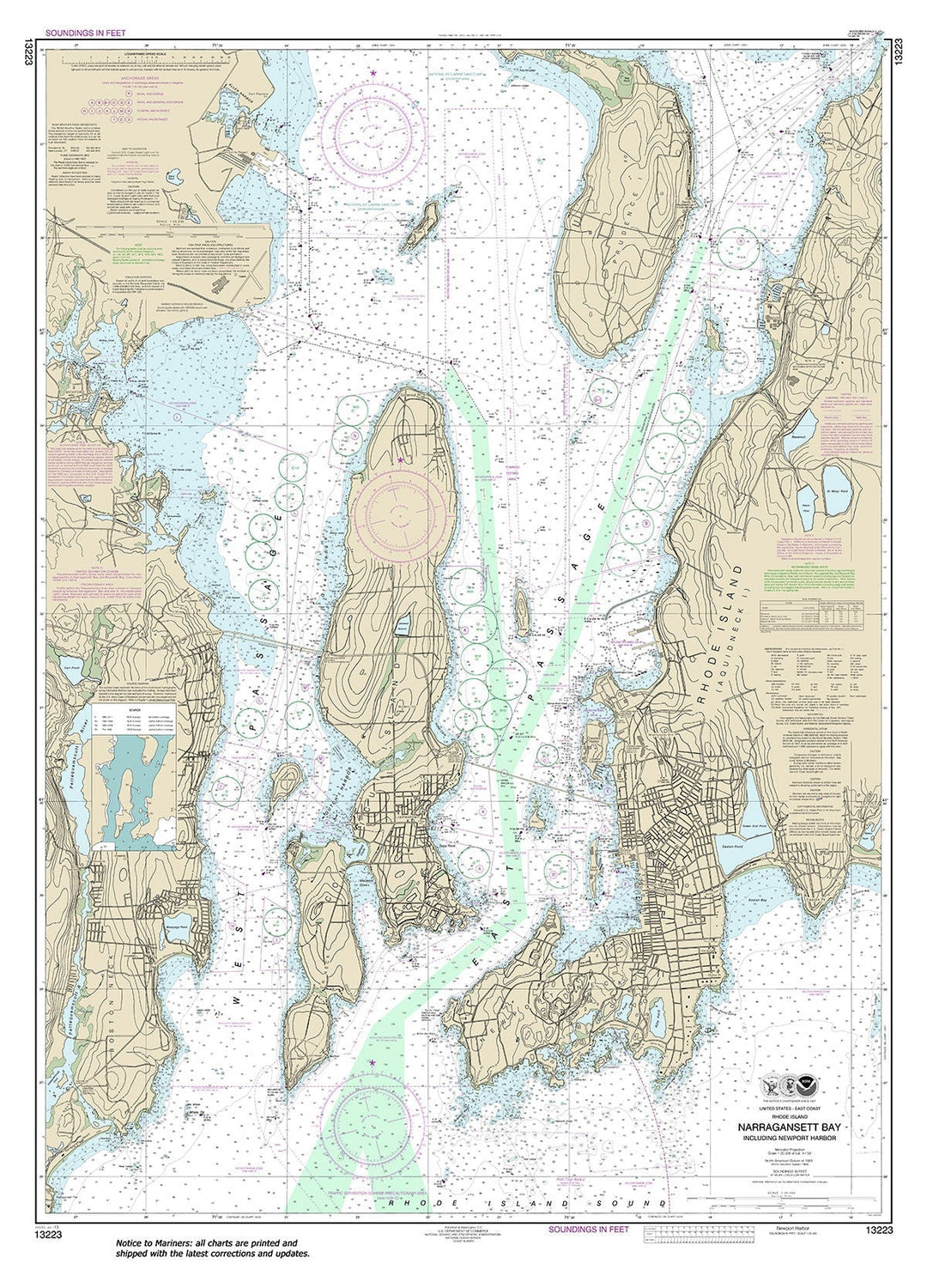 Archival NOAA nautical chart 13223 – Wall Chart.