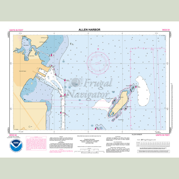 Official NOAA nautical chart 132241 – Allen Harbor.