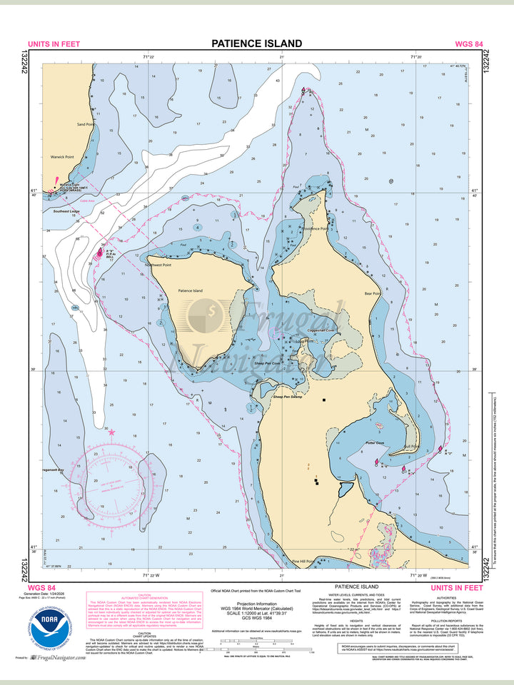 Official NOAA nautical chart 132242 – Patience Island.