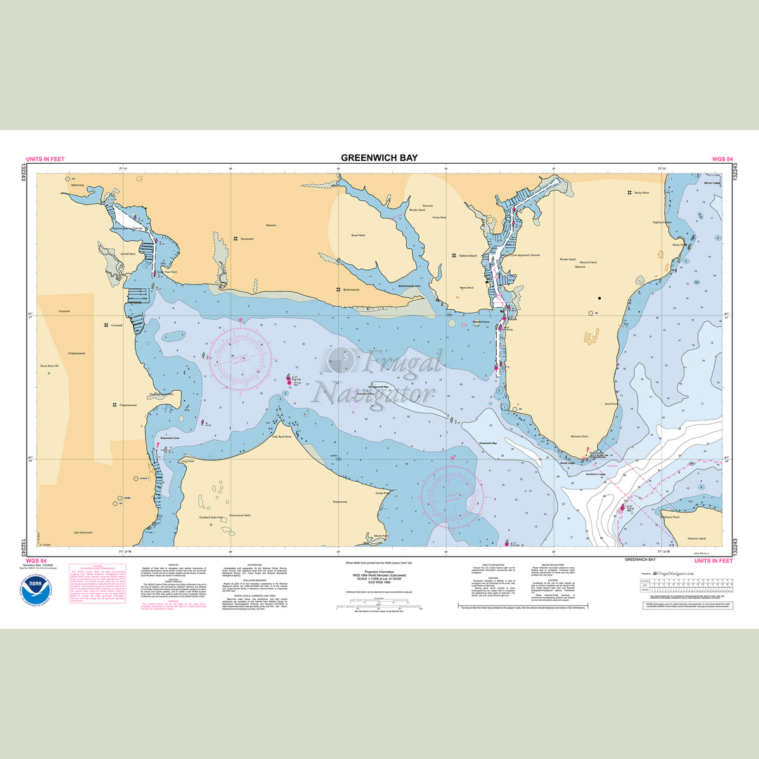 Official NOAA nautical chart 132243 – Greenwich Bay.