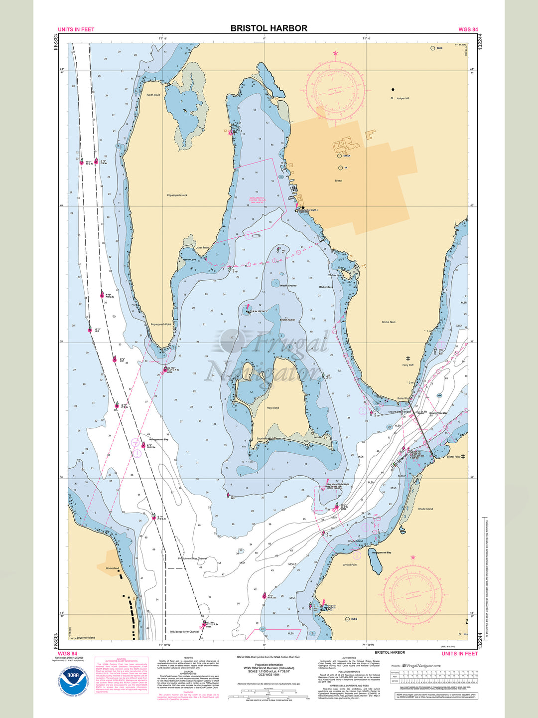 Official NOAA nautical chart 132244 – Bristol Harbor.