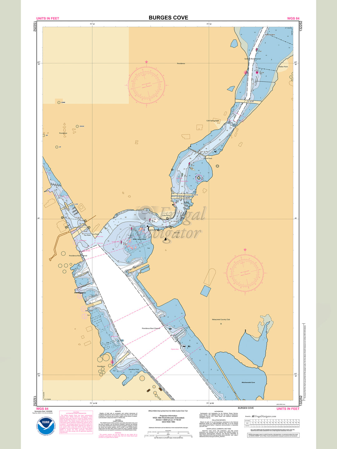 Official NOAA nautical chart 132252 – Burges Cove.