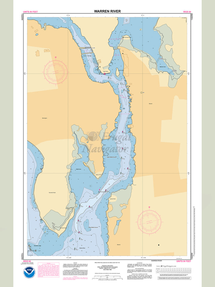 Official NOAA nautical chart 132254 – Warren River.