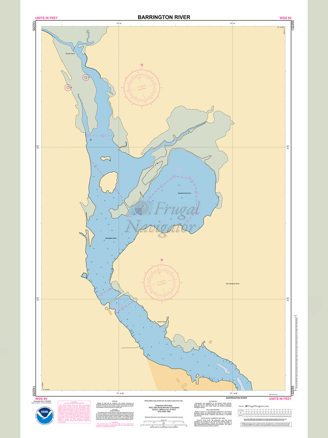 Official NOAA nautical chart 132255 – Barrington River.
