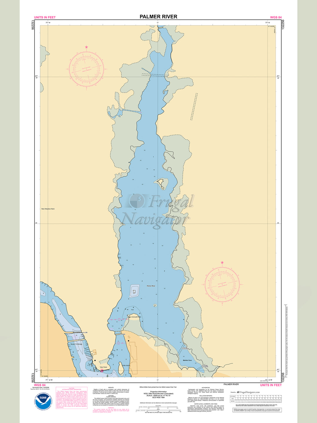 Official NOAA nautical chart 132256 – Palmer River.