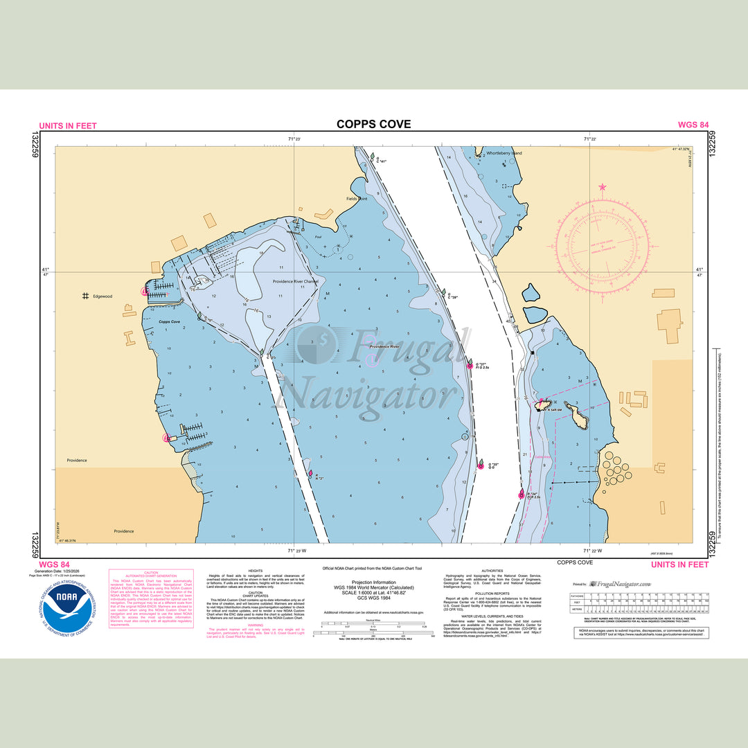 Official NOAA nautical chart 132259 – Copps Cove.