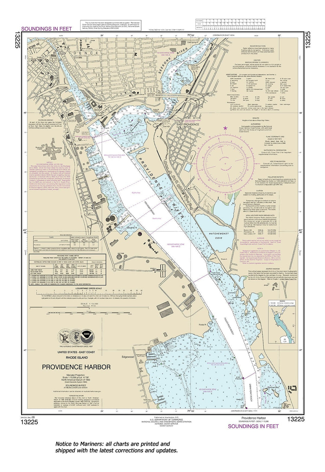 Archival NOAA nautical chart 13225 – Wall Chart.