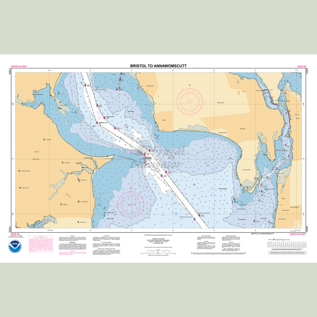 Official NOAA nautical chart 13225 – Bristol to Annawomscutt.