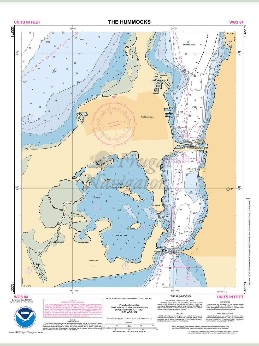 Official NOAA nautical chart 132271 – The Hummocks.