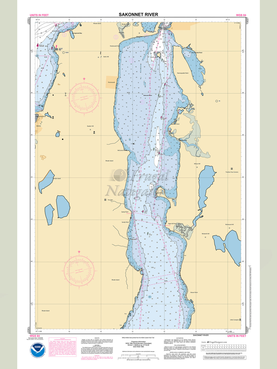 Official NOAA nautical chart 13227 – Sakonnet River.