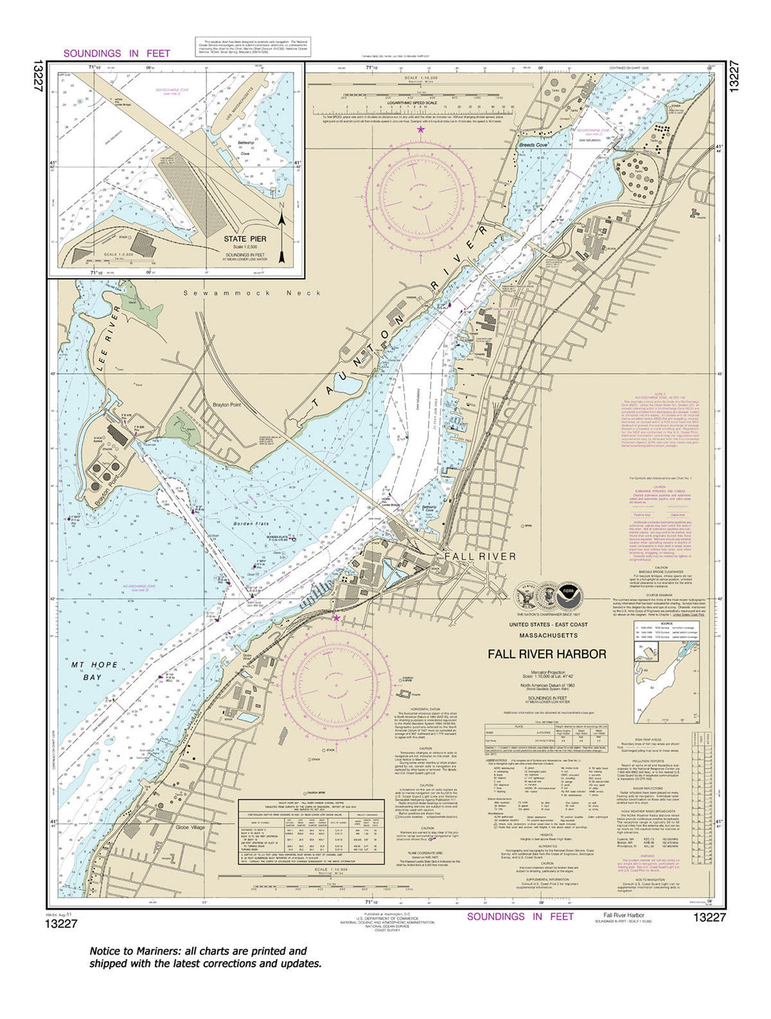 Archival NOAA nautical chart 13227 – Wall Chart.