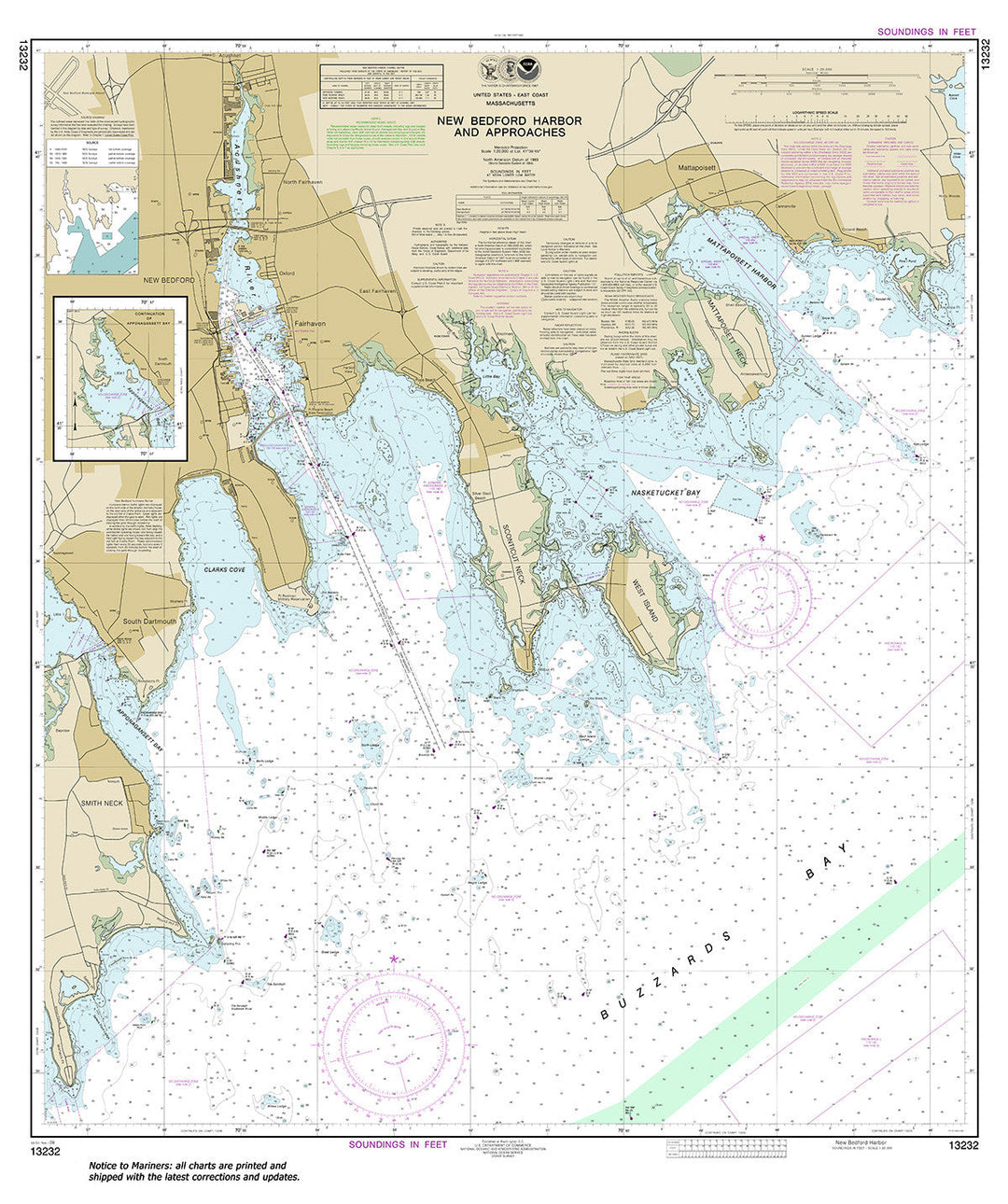Archival NOAA nautical chart 13232 – Wall Chart.