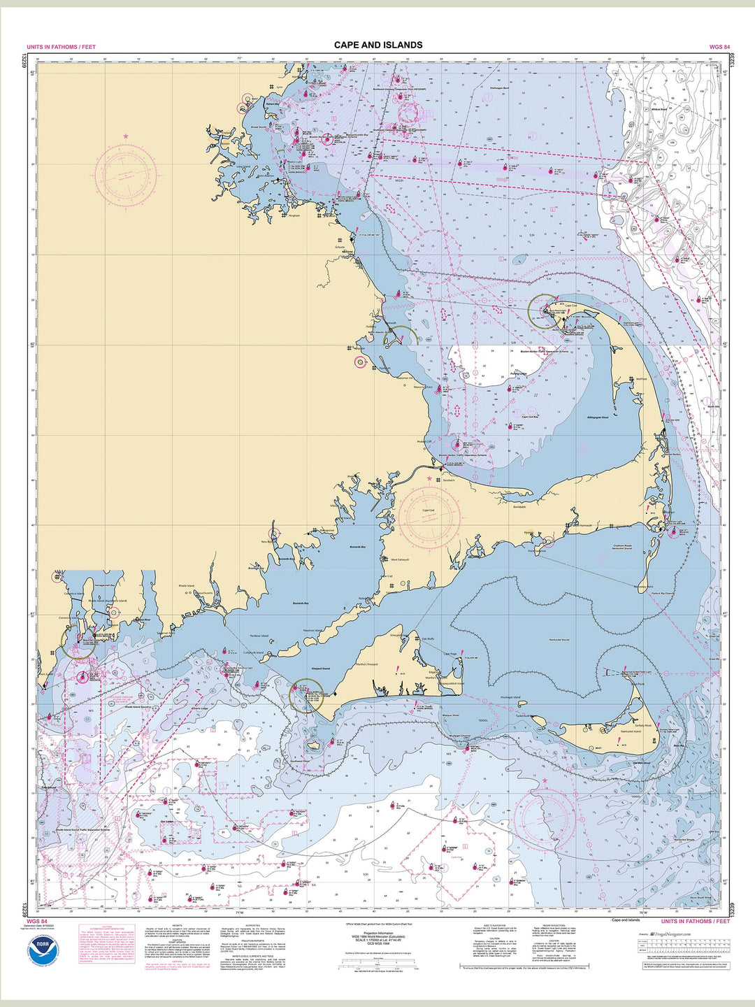 Official NOAA nautical chart 13239 – Cape and Islands.