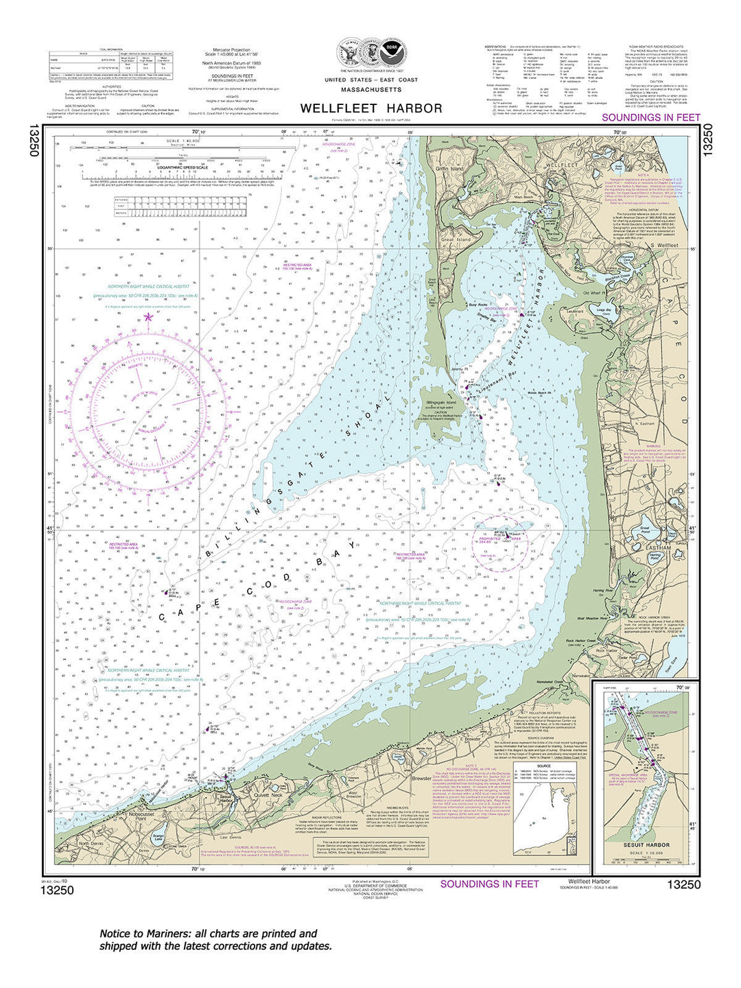 Archival NOAA nautical chart 13250 – Wall Chart.