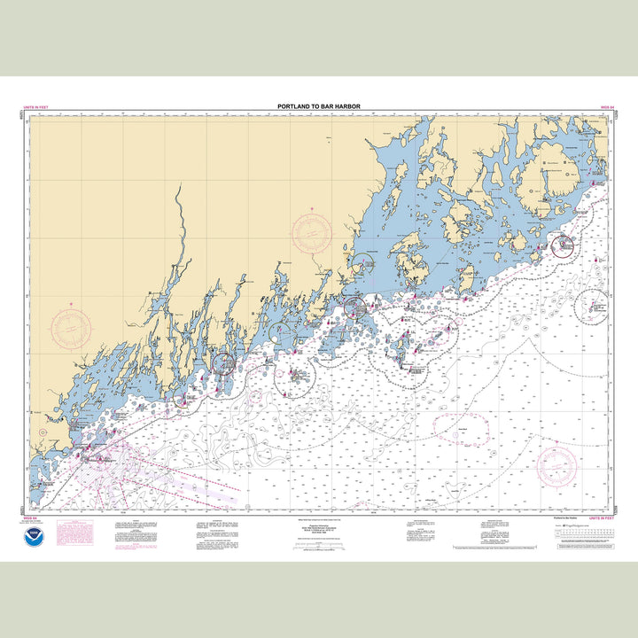 Official NOAA nautical chart 13259 – Portland to Bar Harbor.