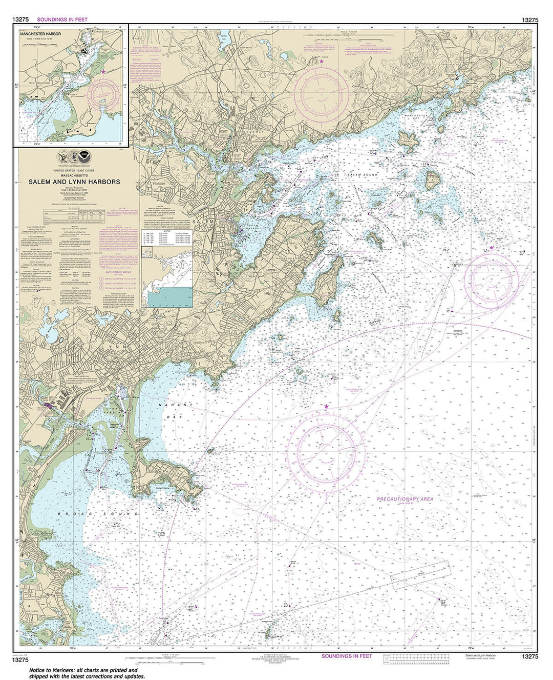 Archival NOAA nautical chart 13275 – Wall Chart.