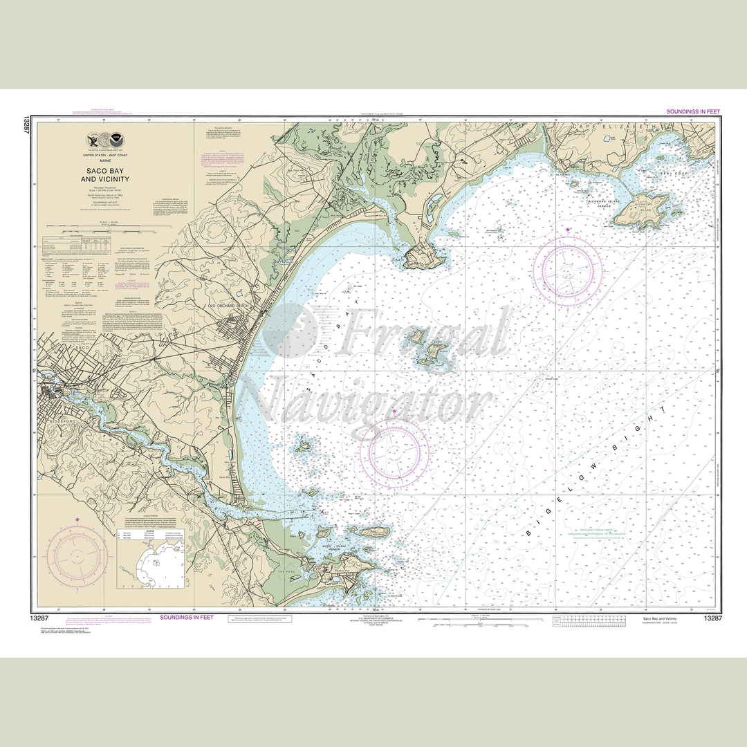 Archival NOAA nautical chart Saco – Bay and Vicinity.