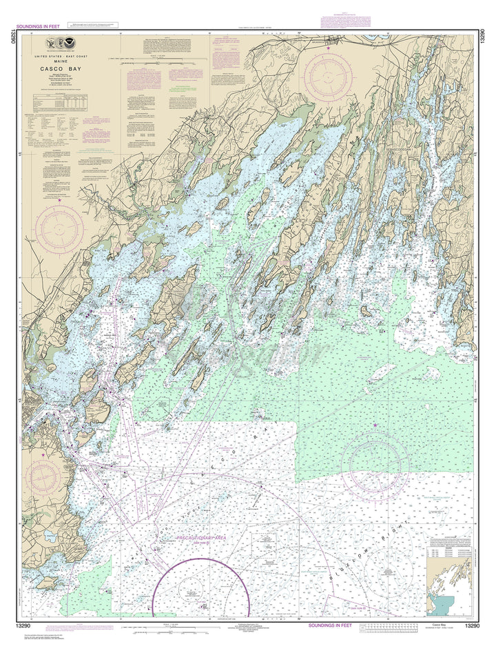 Archival NOAA nautical chart Casco – Bay.