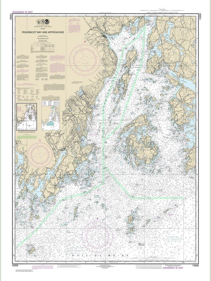 Archival NOAA nautical chart Penobscot – Bay and Approaches.