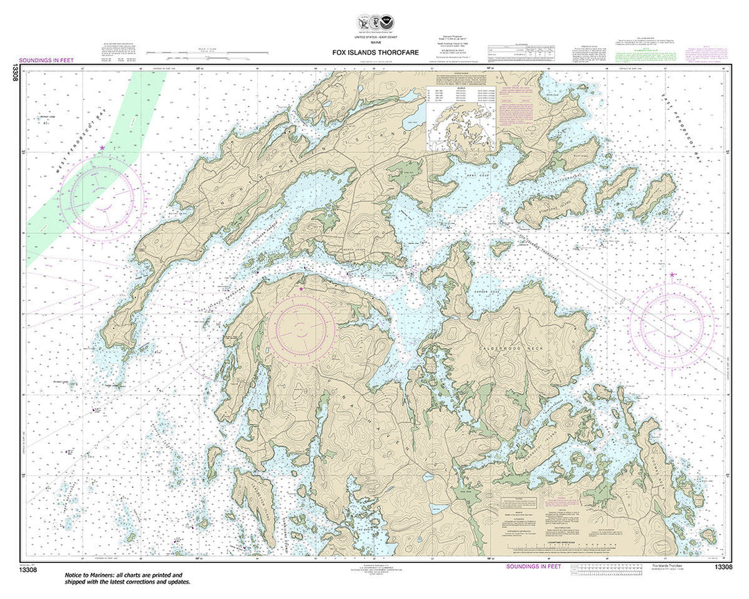 Archival NOAA nautical chart Fox – Islands Thorofare.