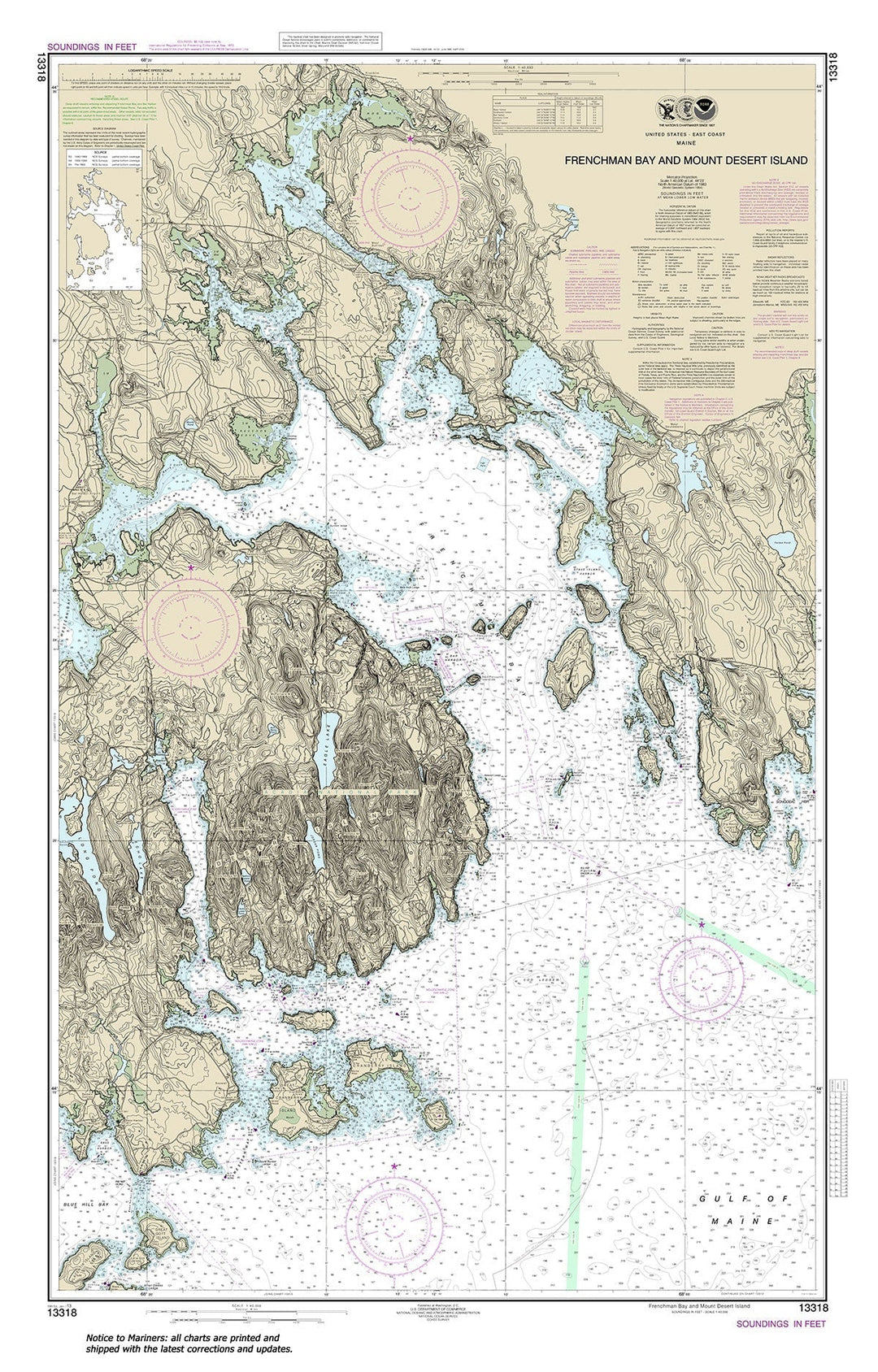 Archival NOAA nautical chart 13318 – Wall Chart.